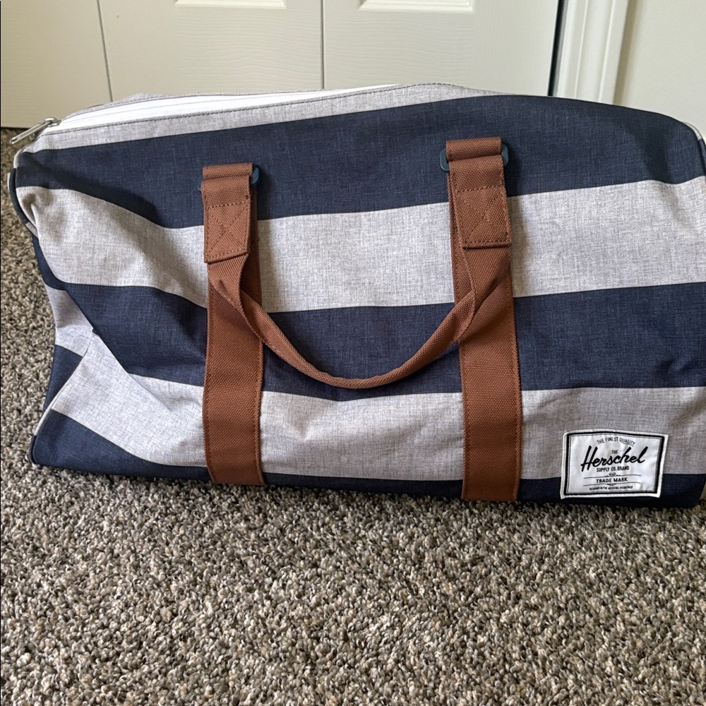 Herschel Supply Company Navy and White Striped Travel Bag